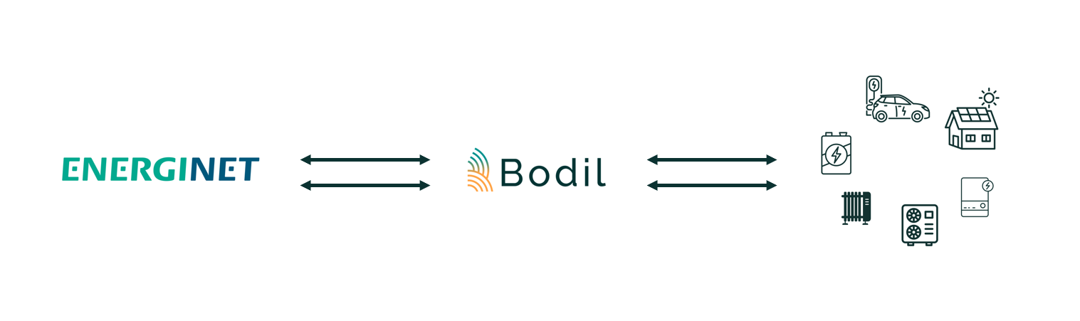 Netbalancering oversigt med nøgleroller - Energinet, Bodil og private husstande